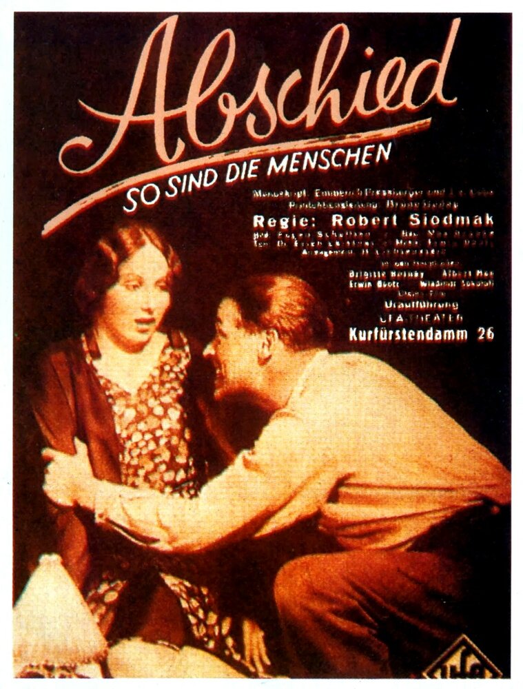 Прощание, 1930: актеры, рейтинг, кто снимался, полная информация о фильме Abschied